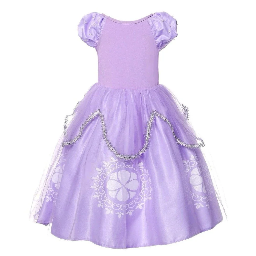 Girls Princess Costume Floor Length Christmas Party Dress up